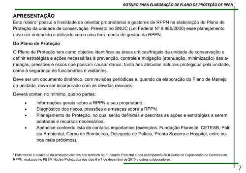 PLANO DE PROTEÇÃO DE RPPN - IDEAS - Para um MUNDO novo!