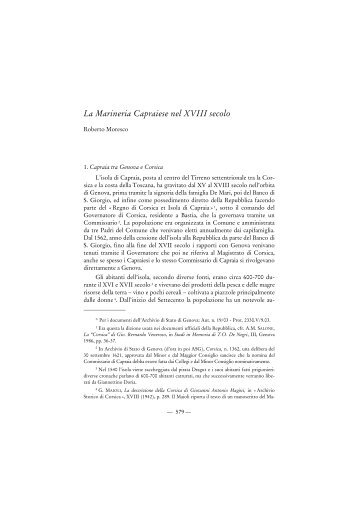 La Marineria Capraiese nel XVIII secolo - La storia dell'isola di ...