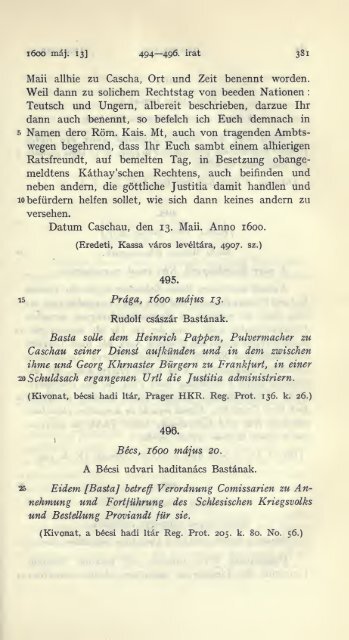 Basta György hadvezér levelezése és iratai, 1597-1607. A Magyar ...