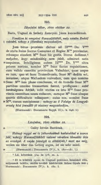 Basta György hadvezér levelezése és iratai, 1597-1607. A Magyar ...