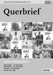 Querbrief Nr. 2/2009 - Ziviler Friedensdienst - Weltfriedensdienst e.V.