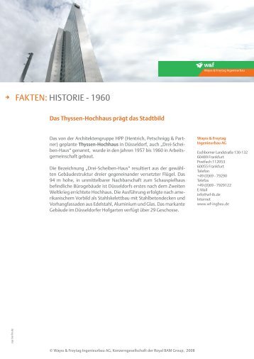 FAKTEN: hisToriE - 1960 - Wayss & Freytag Ingenieurbau AG