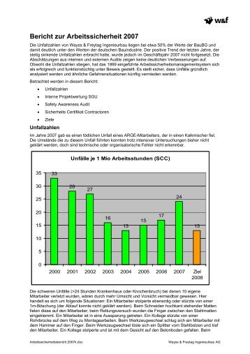 Bericht zur Arbeitssicherheit 2007 - Wayss & Freytag Ingenieurbau AG