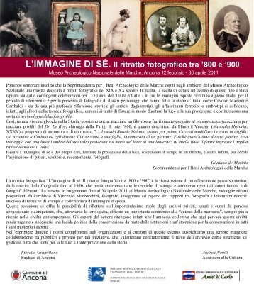 L'IMMAGINE DI SÉ. Il ritratto fotografico tra '800 e '900 - Archeomarche