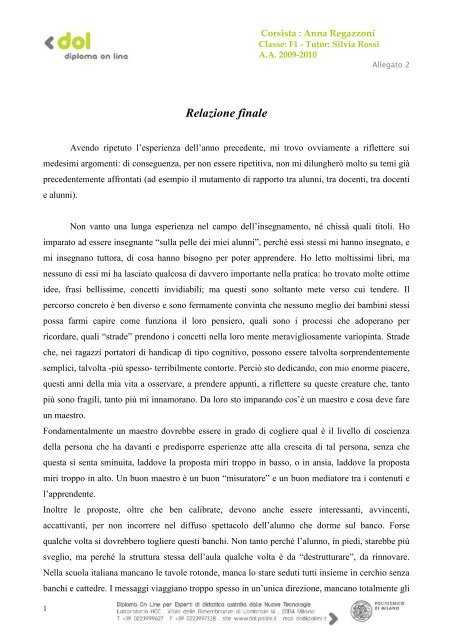 Relazione finale: relazione_regazzoni.pdf - Scuolab