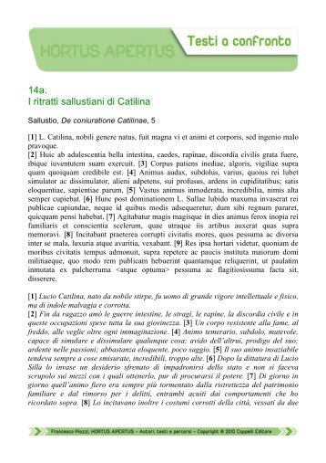 14a. I ritratti sallustiani di Catilina - Edu.lascuola.it