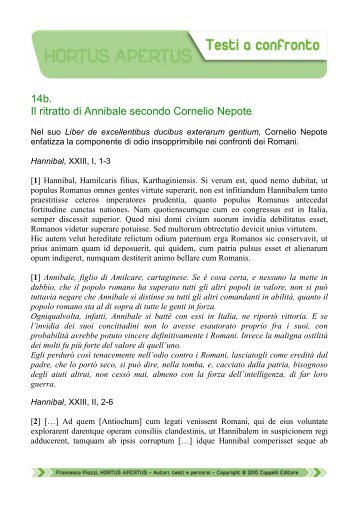 14b. Il ritratto di Annibale secondo Cornelio Nepote - Edu.lascuola.it