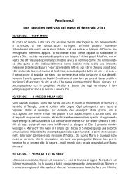 Don Natalino Pedrana scrive... - Parrocchia dei Santi Pietro e Paolo ...