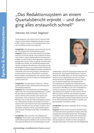 Interview mit Ursula Stegmaier - InvestorRelations.de