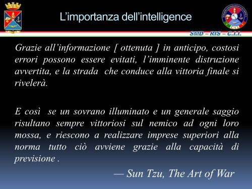 InfoWar 2012 - Intelligence Militare
