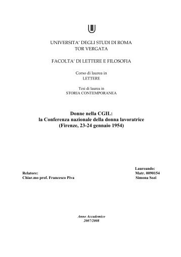 la Conferenza nazionale della donna lavoratrice - CGIL Regionale ...