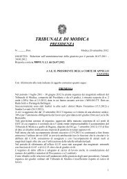 TRIBUNALE DI MODICA - Corte d'Appello di Catania