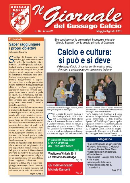 GIORNALE n. 16 (mag-ago 2011) - gussago calcio