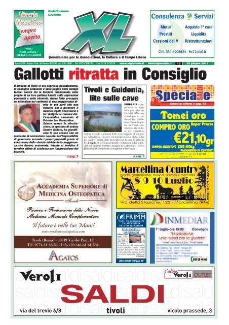 Gallotti ritratta in Consiglio - XL Giornale