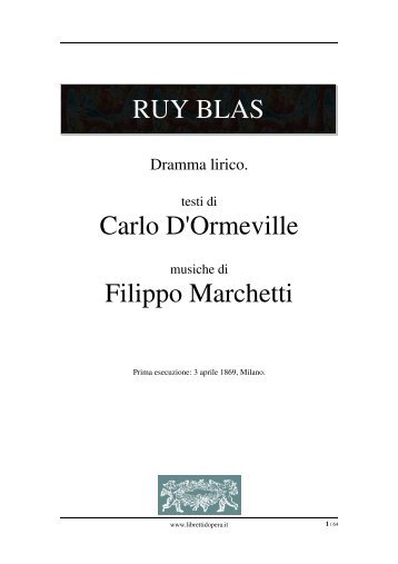 Ruy Blas - Libretti d'opera italiani
