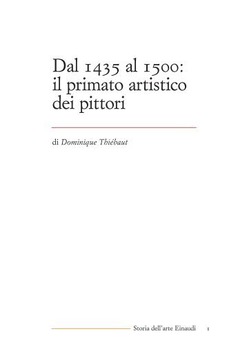 Dal 1435 al 1500: il primato artistico dei pittori - Artleo.It