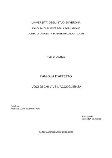 tesi Serena Famiglie d'affetto.pdf - Comunità Murialdo