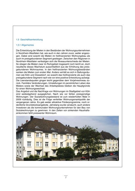 Geschäftsbericht 2009 - Wohnungs-Genossenschaft Köln 1896 eG