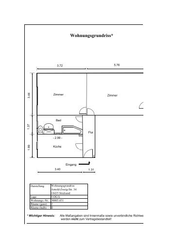 Wohnungsgrundriss - Wohnungsgenossenschaft Aufbau eG