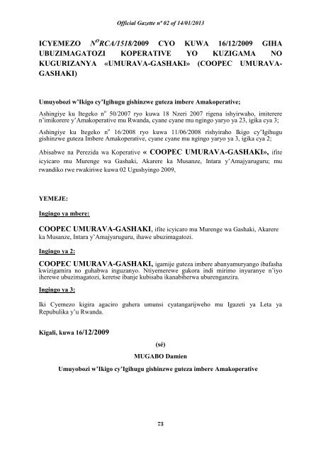 Ibirimo/Summary/Sommaire page/urup. - Mifotra