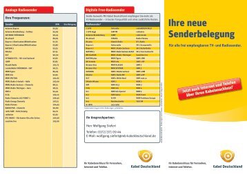 Ihre neue Senderbelegung - WG Einheit