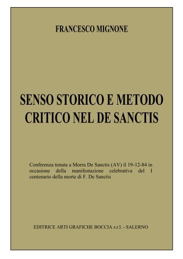 Francesco Mignone Senso storico e metodo critico nel De Sanctis