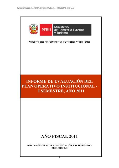 Informe de Evaluación del Plan Operativo Institucional - I Semestre