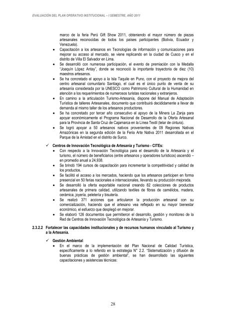 Informe de Evaluación del Plan Operativo Institucional - I Semestre