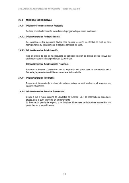 Informe de Evaluación del Plan Operativo Institucional - I Semestre