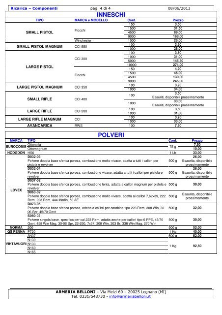 Ricarica componenti.pdf - Armeriabelloni.It