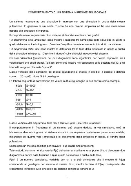 esercizi svolti diagramma di Bode