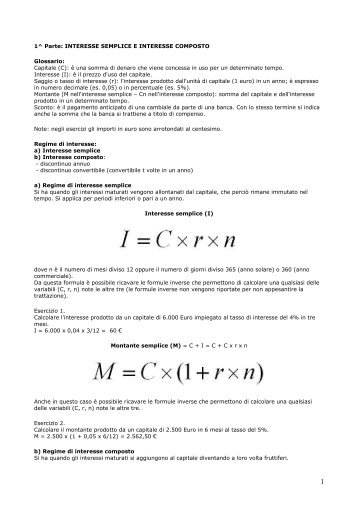 elementi di matematica finanziaria - ISIS Via Ivon de Begnac