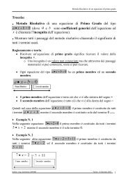 Esempio didattico Metodo di risoluzione di un'equazione di 1 grado