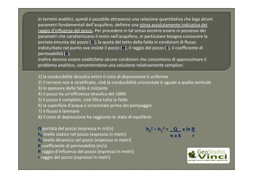 Pozzi per Acqua Vinci - Ordine dei Geologi del Lazio