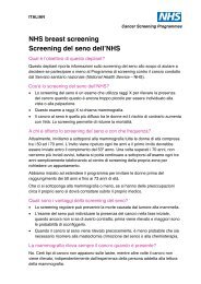 Screening del seno dell'NHS - NHS Cancer Screening Programmes