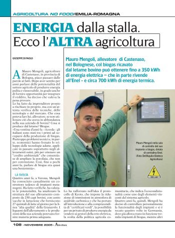 ENERGIAdalla stalla. Ecco l'ALTRAagricoltura - Ermes Agricoltura