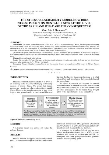 the stress-vulnerability model how does stress impact on mental ...