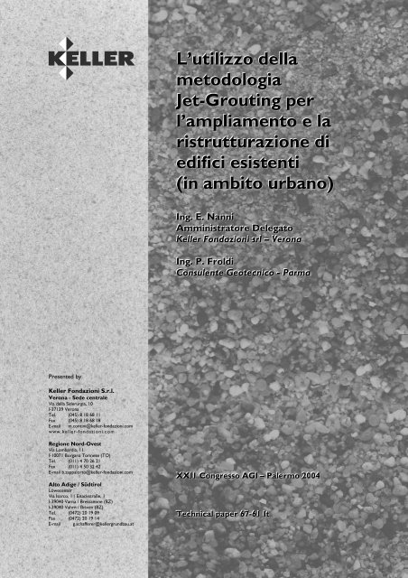 L'utilizzo della metodologia Jet-Grouting per l ... - Keller Fondazioni