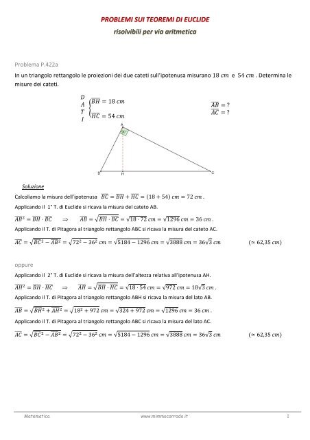 Triangolo Rettangolo Come Si Calcola L Altezza Relativa All Ipotenusa