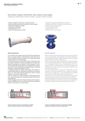 Scheda Tecnica - Tecsas