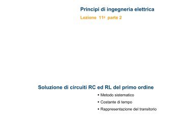 Soluzione di circuiti RC ed RL del primo ordine Principi ... - Altervista