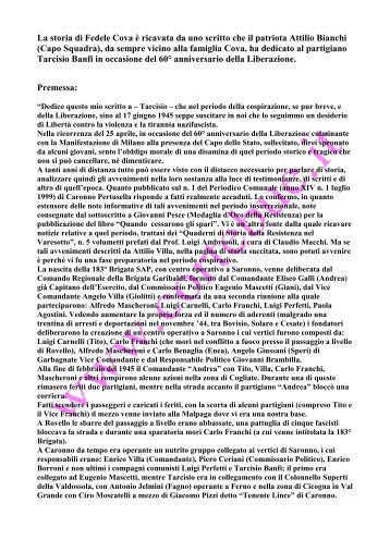 La storia di Fedele Cova è ricavata da uno scritto che il ... - Cortebue.it