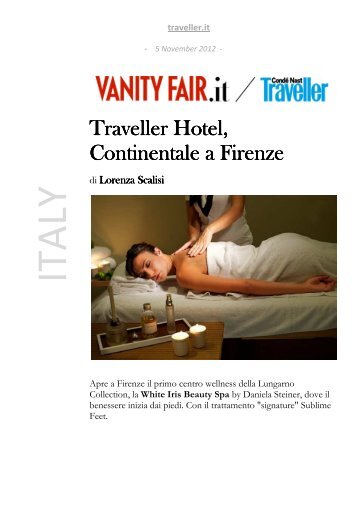 traveller.it November 2012 - Lungarno Hotels Collection