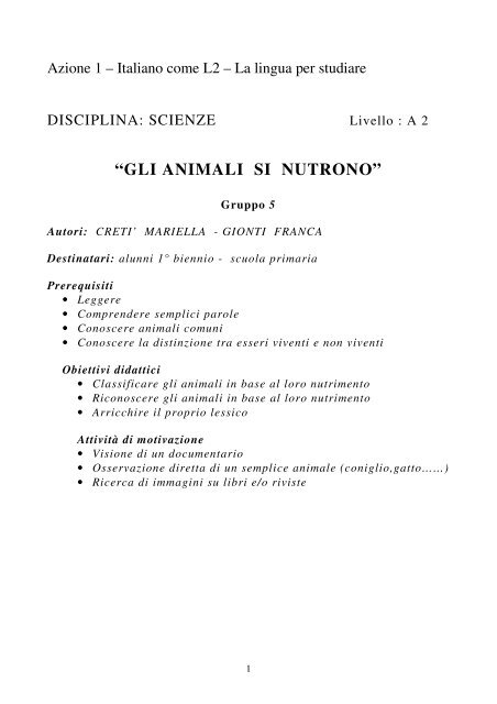 Gli Animali Si Nutrono Scuolavicospinea It