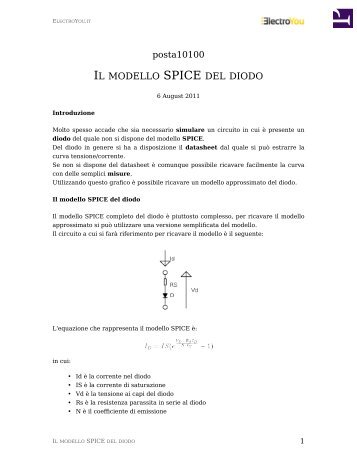 IL MODELLO SPICE DEL DIODO - ElectroYou