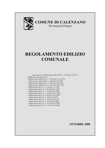 REGOLAMENTO EDILIZIO - Comune di Calenzano