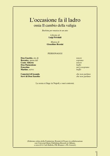 Pdf: occasione fa ladro libretto - La Scala