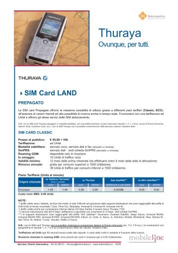 Thuraya Land - prepagato - Intermatica