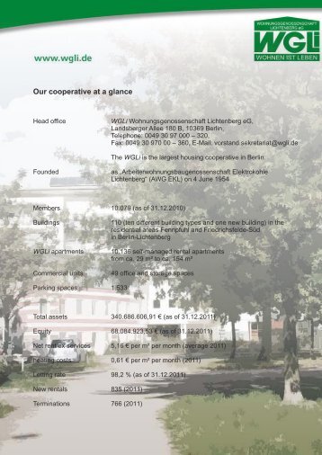 Our cooperative at a glance - WGLi Wohnungsgenossenschaft ...