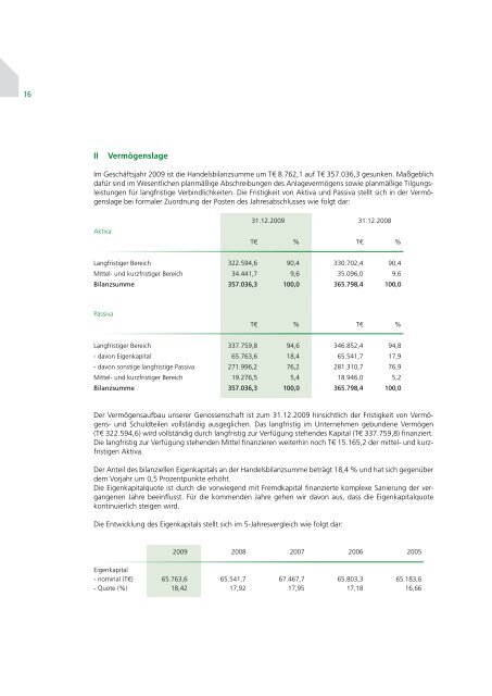 Geschäftsbericht 2009 - WGLi Wohnungsgenossenschaft ...